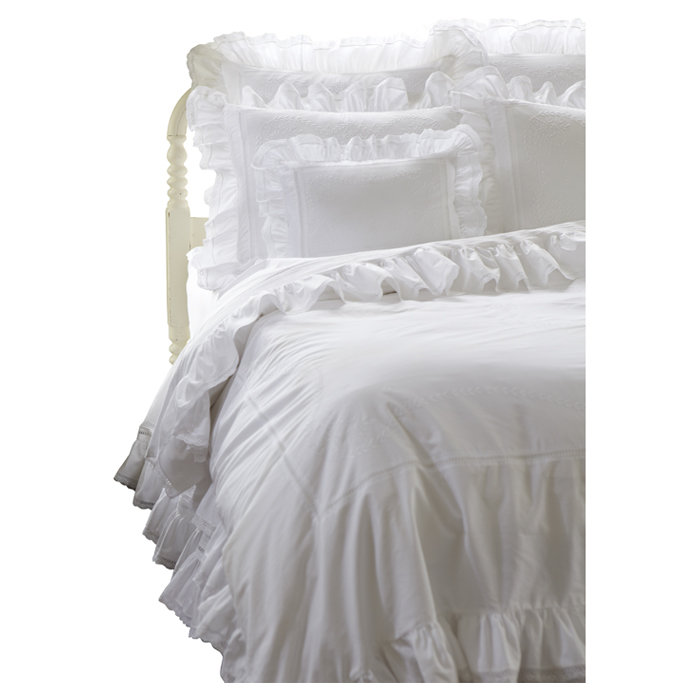House of Hampton® Sheppard White 100 Cotton Farmhouse / Country Duvet